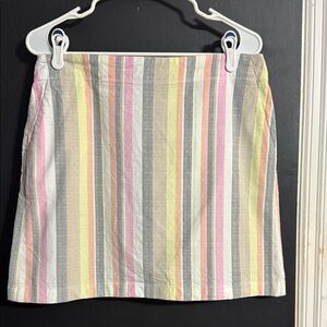 3/$16 LOFT Striped Cotton Stretch Mini Skirt Pockets Size: 8